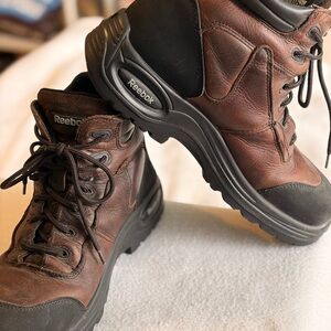 Reebok Men's Black and Brown Composite Toe Work Boots
